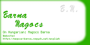 barna magocs business card